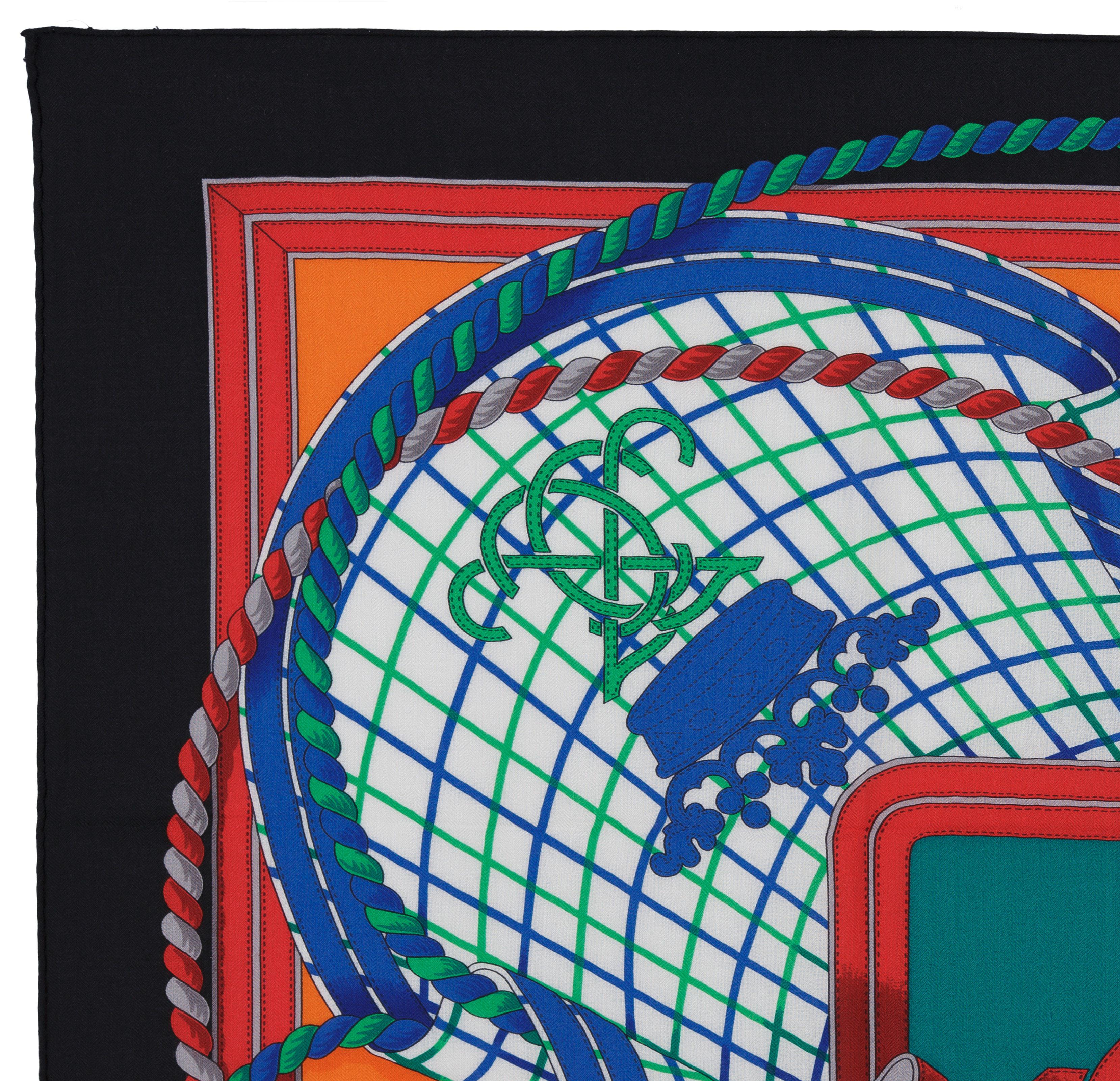 Grande Tenue - CS 140 - Black green red - NWOCT - 1504231255

Brand: Hermès
Type: Shawl 140
Brand: Hermes
Artist : Henry D Origny
Size : 140x140 cm / 55in x 55in
Colour : Black green red
Type : 70% Cashmere / 30% Silk
Issue Date :
