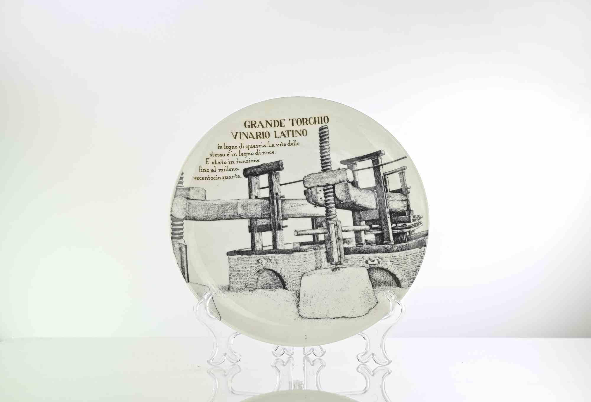 Grande Torchio Vinario Latino - per Martini & Rossi, di P. Fornasetti, anni '60 In condizioni buone in vendita a Roma, IT
