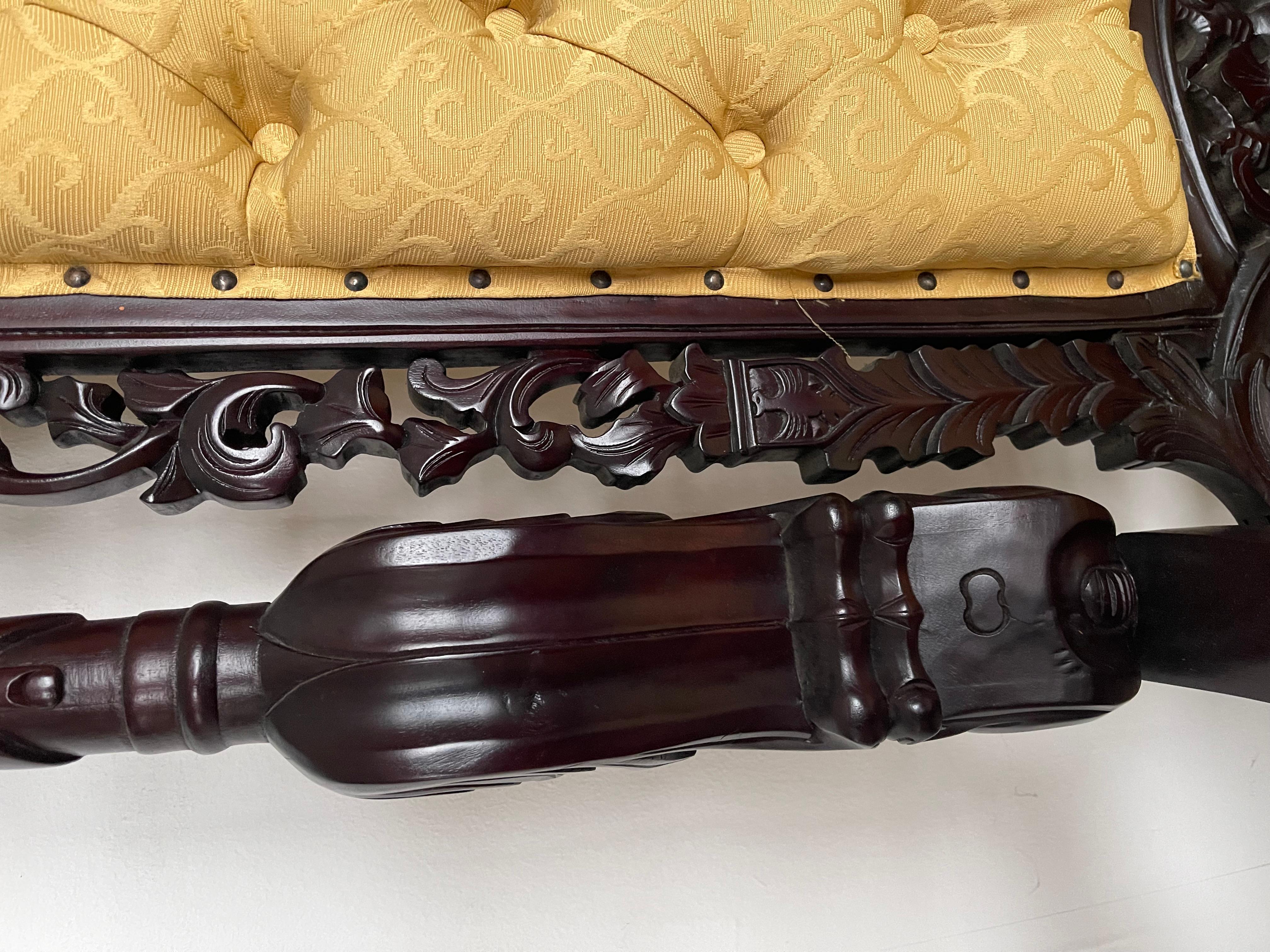 Gran trono rey león estilo italiano oscuro siglo 20 sillón real en venta 1