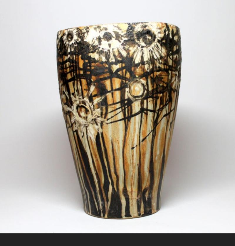 Mid-20th Century Grande Vaso anni '50 Zsolnay Pirogranito - Antal Gazder in vendita