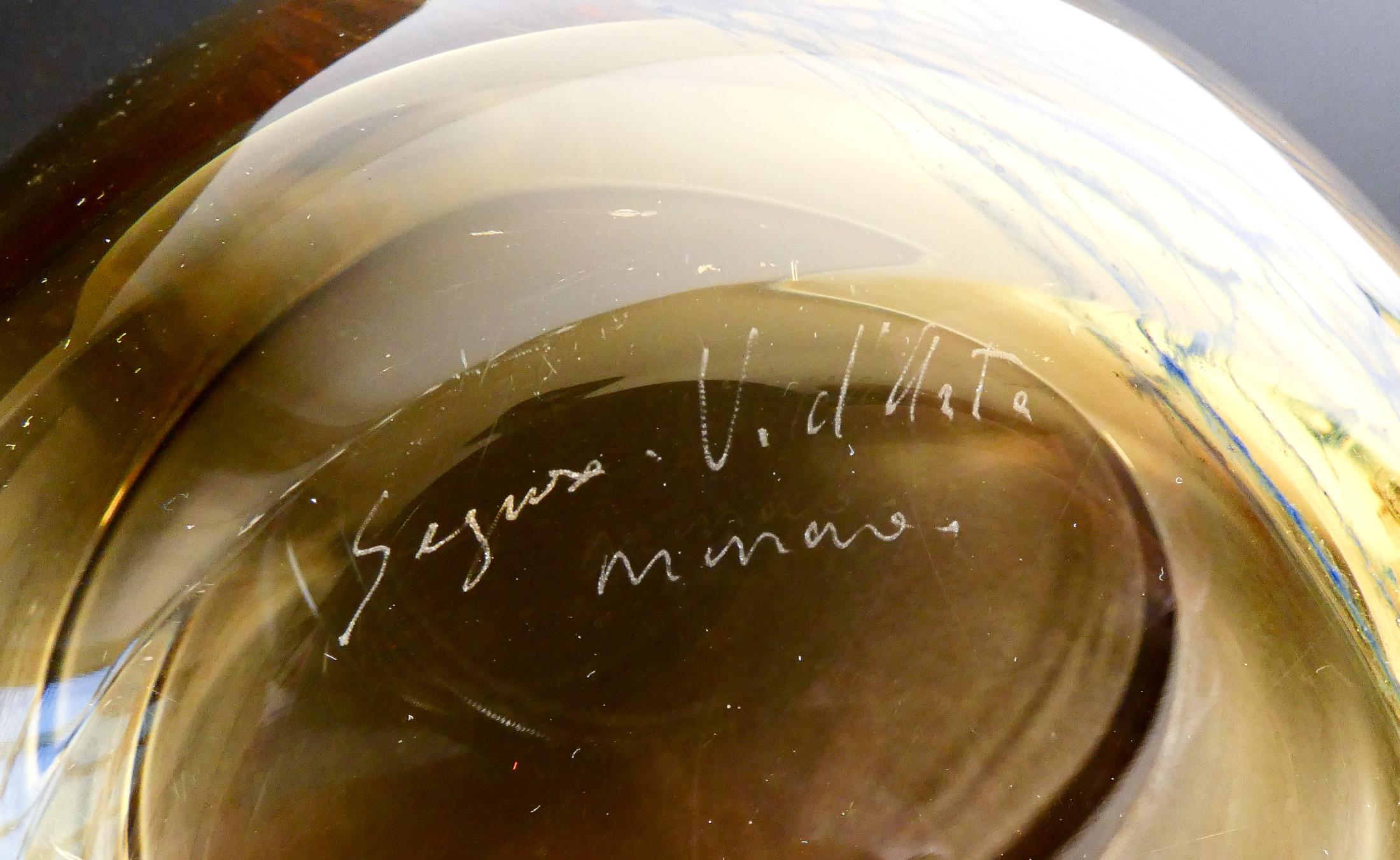 Large vase, cup signed SEGUSO Vetri d'Arte in blown glass. Anni 60 For Sale 6