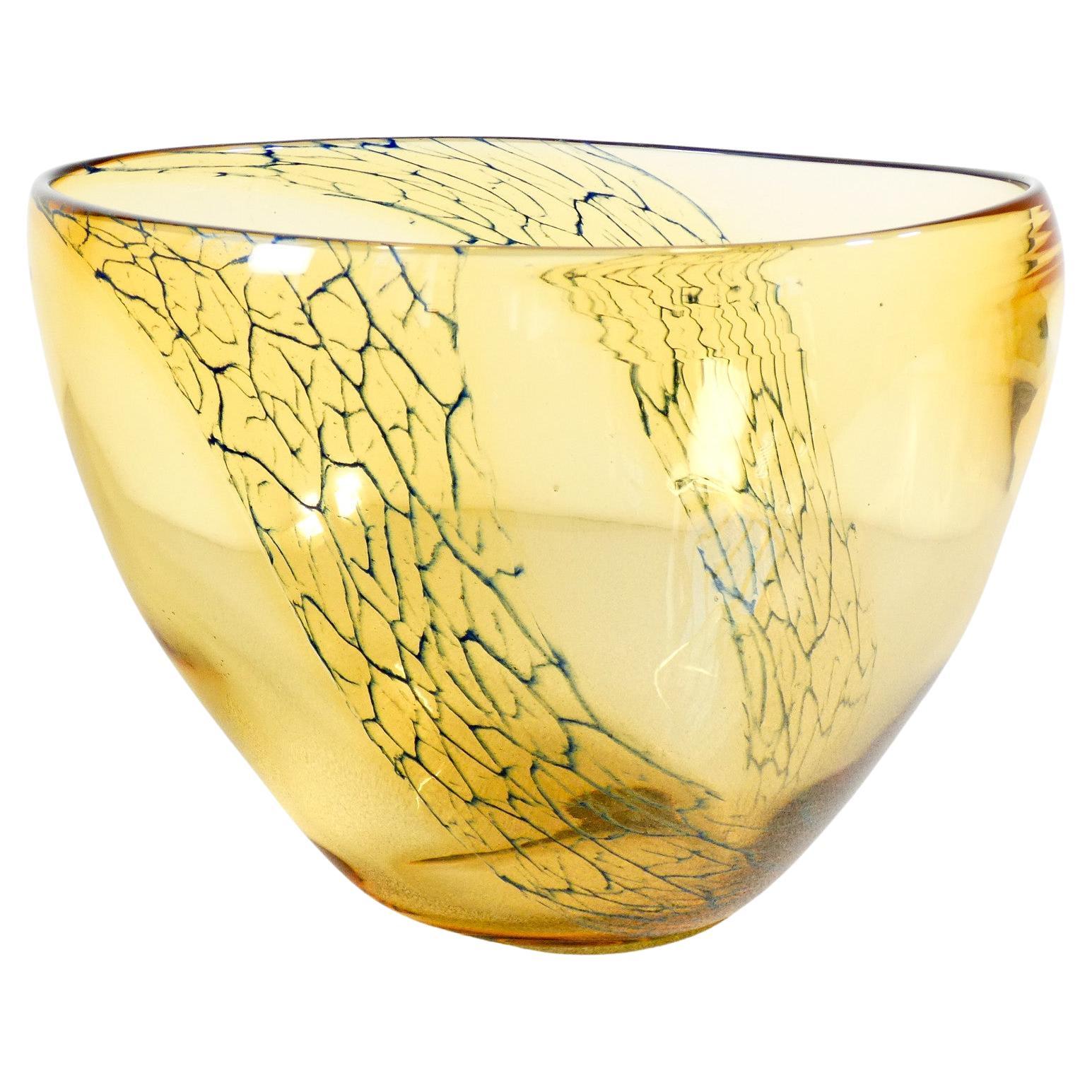 Grande vaso, coppa firmata SEGUSO Vetri d'Arte in vetro soffiato. Anni 60