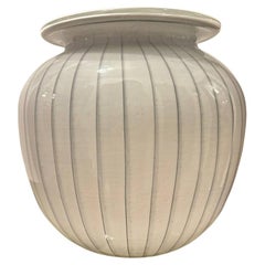 Grand vase Da Vinci avec un grand bol estampillé en verre de Murano des années 1960.