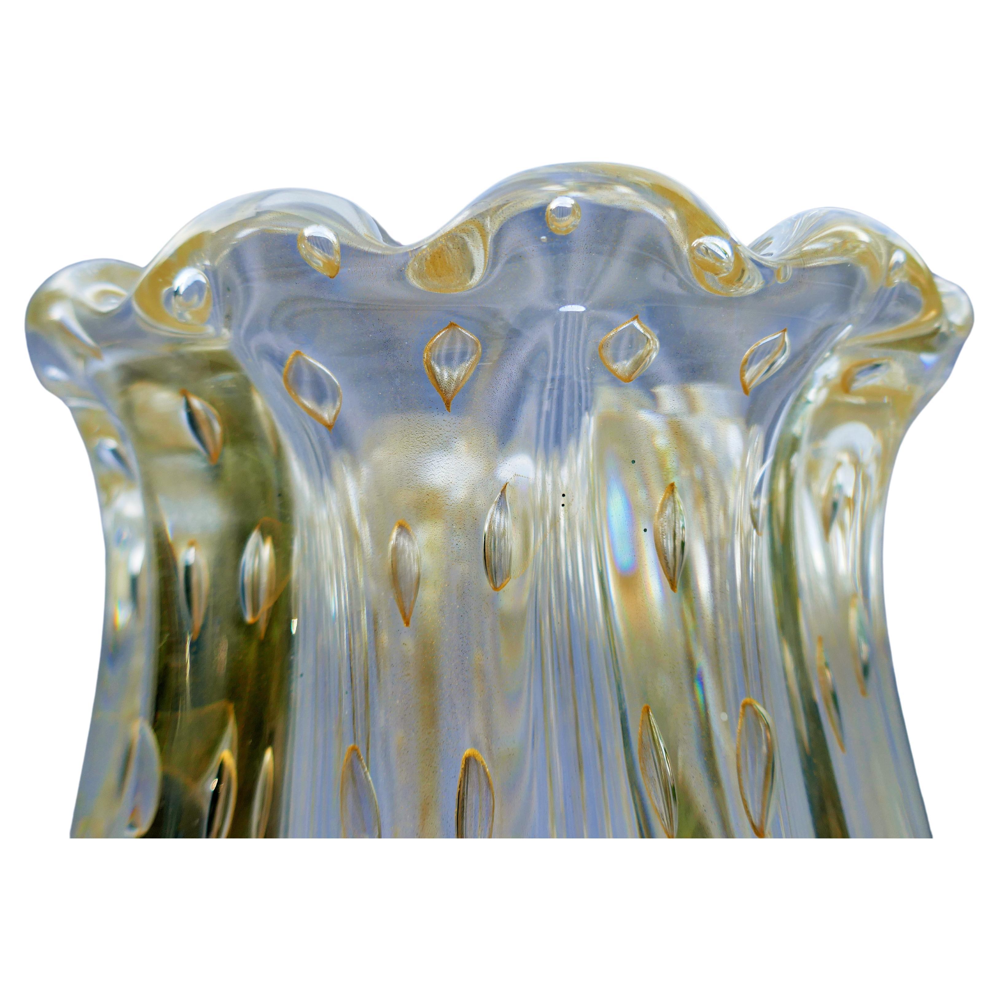Grande vaso di Toso Murano  - Stile Ercole Barovier Pino Signoretto For Sale 5