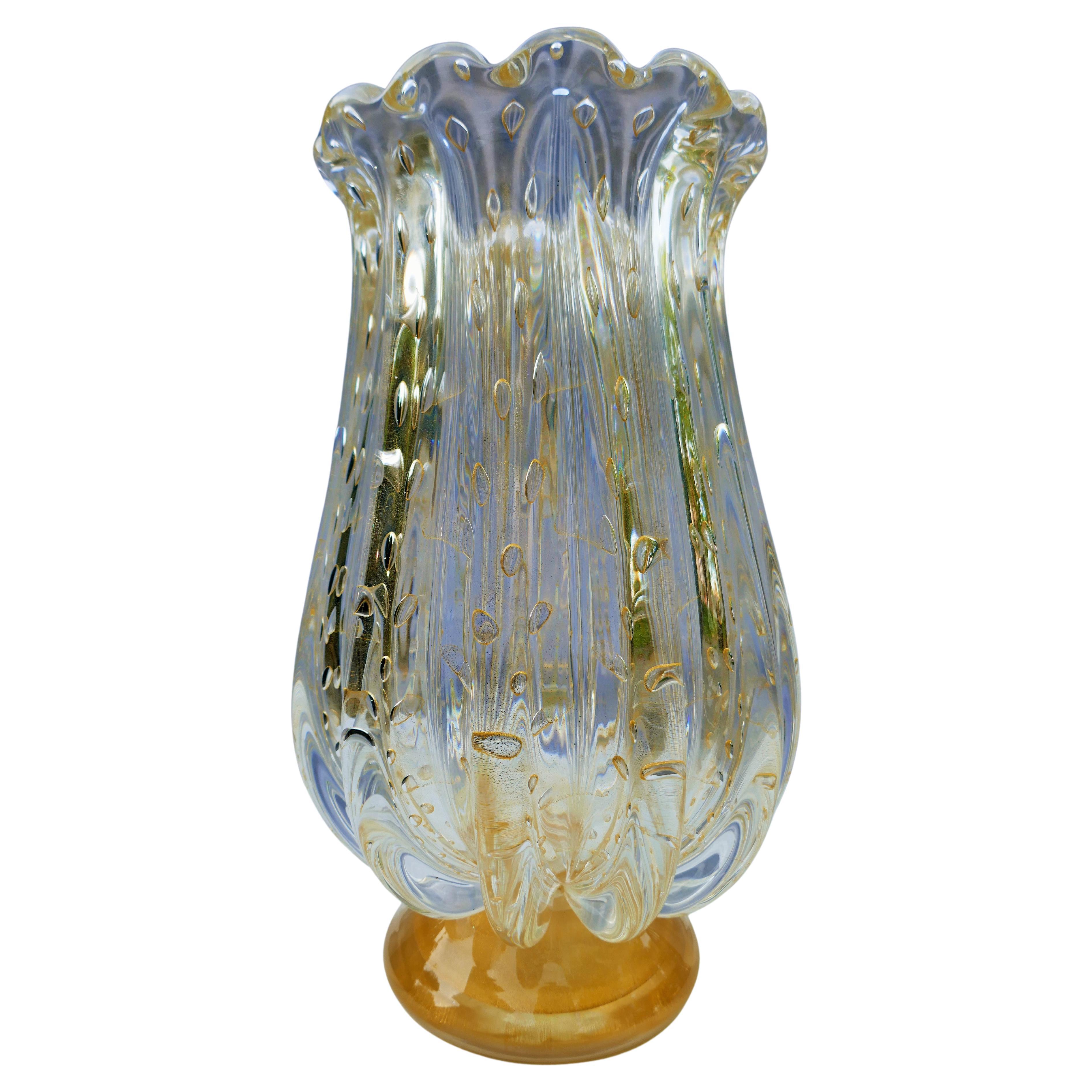 Late 20th Century Grande vaso di Toso Murano  - Stile Ercole Barovier Pino Signoretto For Sale