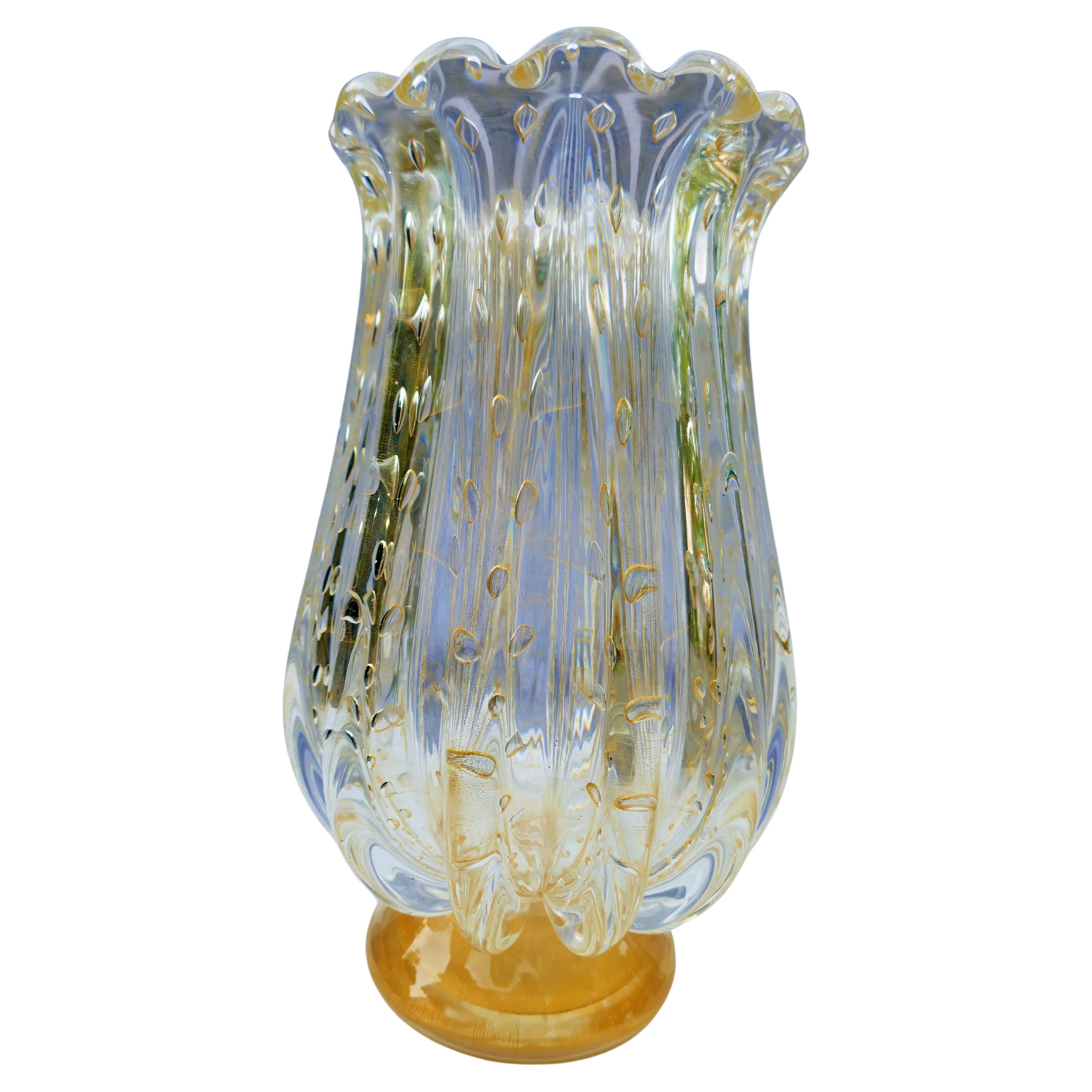 Grande vaso di Toso Murano  - Stile Ercole Barovier Pino Signoretto For Sale