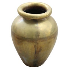 Large Vase in Solid Hand Hammered Brass Italy 1970s