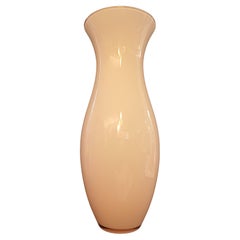 Large Murano glass vase Av Mazzega pink color Signature at base