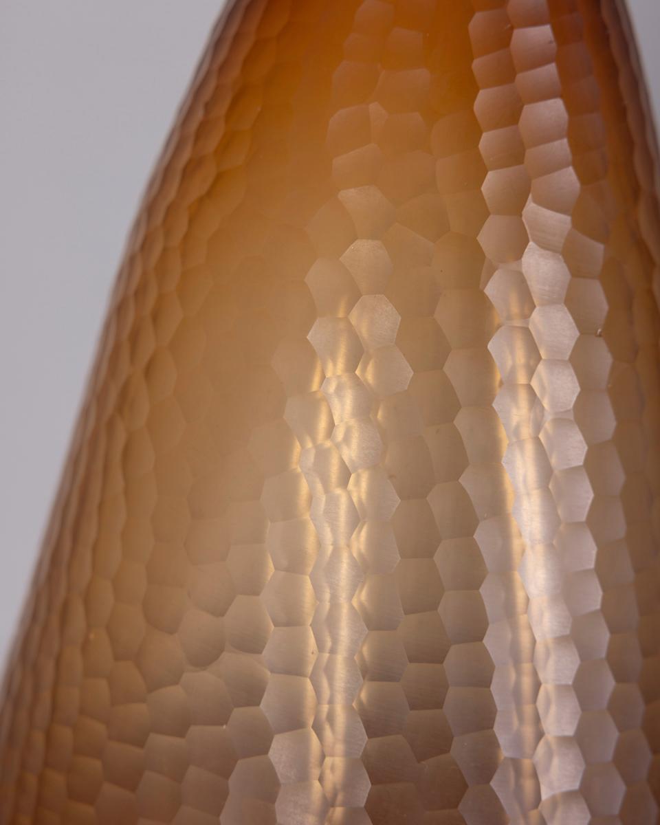 Grande vaso in vetro di Murano battuto anni 50 design Carlo Scarpa per Venini in vendita 3