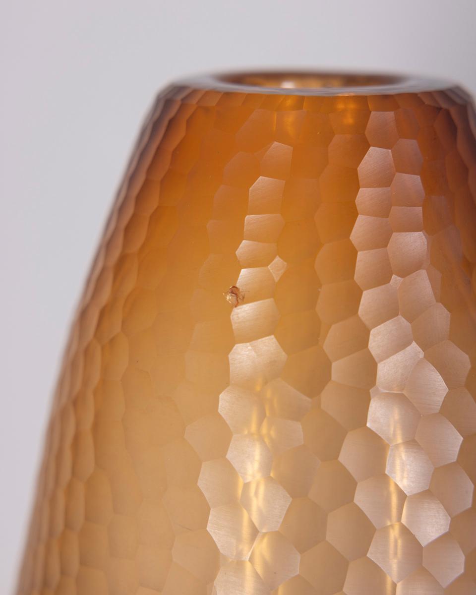 Metà XX secolo Grande vaso in vetro di Murano battuto anni 50 design Carlo Scarpa per Venini in vendita