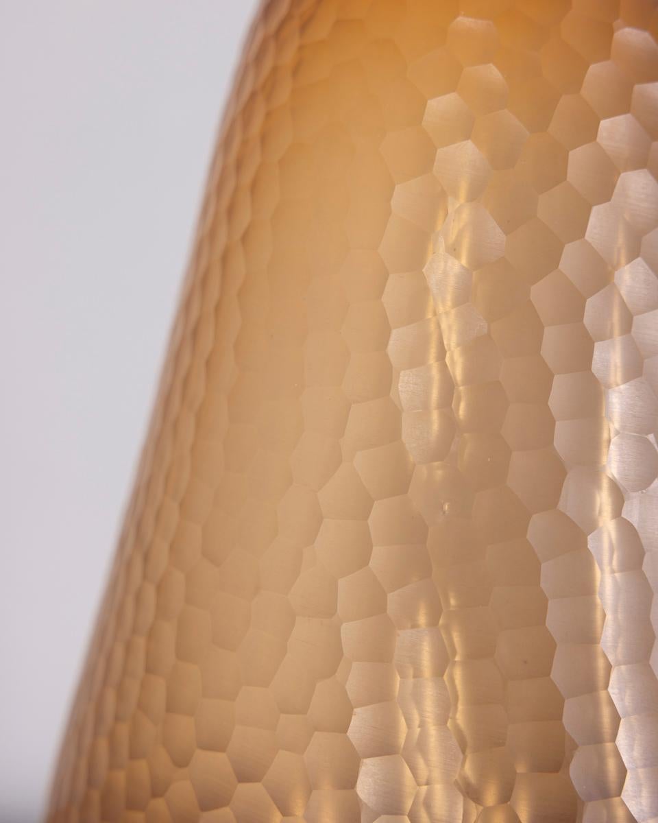 Vetro di Murano Grande vaso in vetro di Murano battuto anni 50 design Carlo Scarpa per Venini in vendita