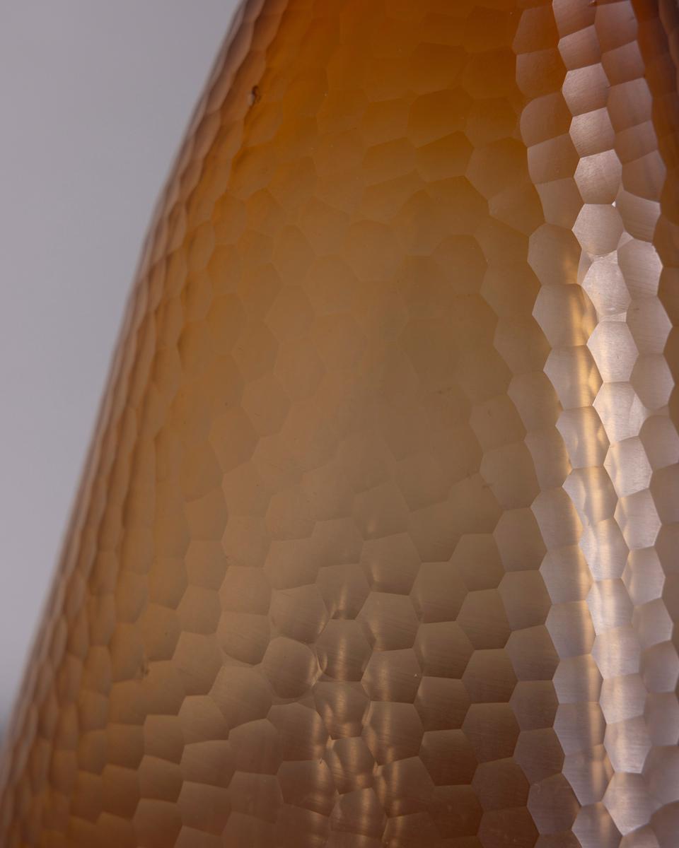 Grande vaso in vetro di Murano battuto anni 50 design Carlo Scarpa per Venini in vendita 2