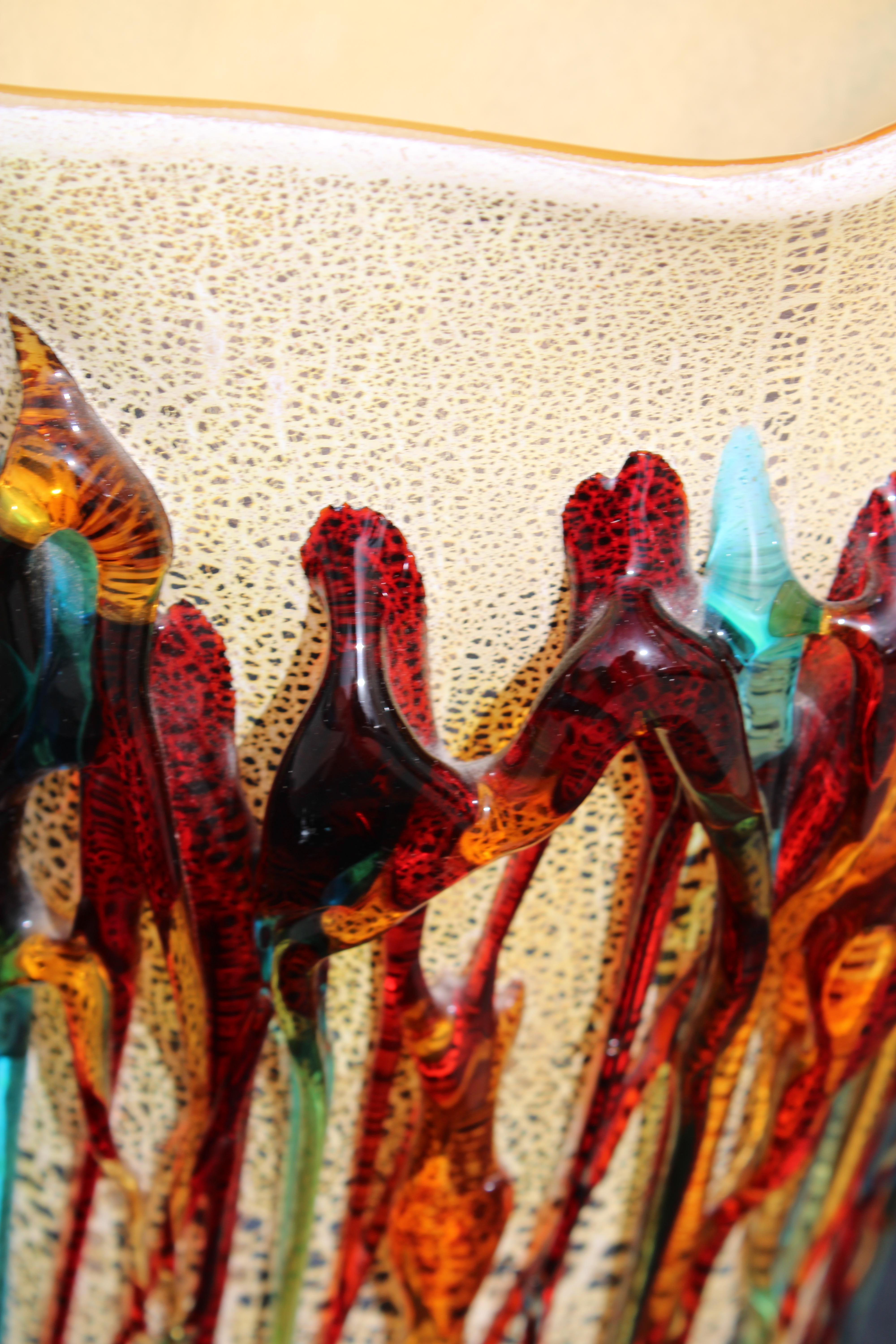 Große Vase aus Muranoglas Vollständig handgefertigt Italien 1990 Farbig (Italian) im Angebot