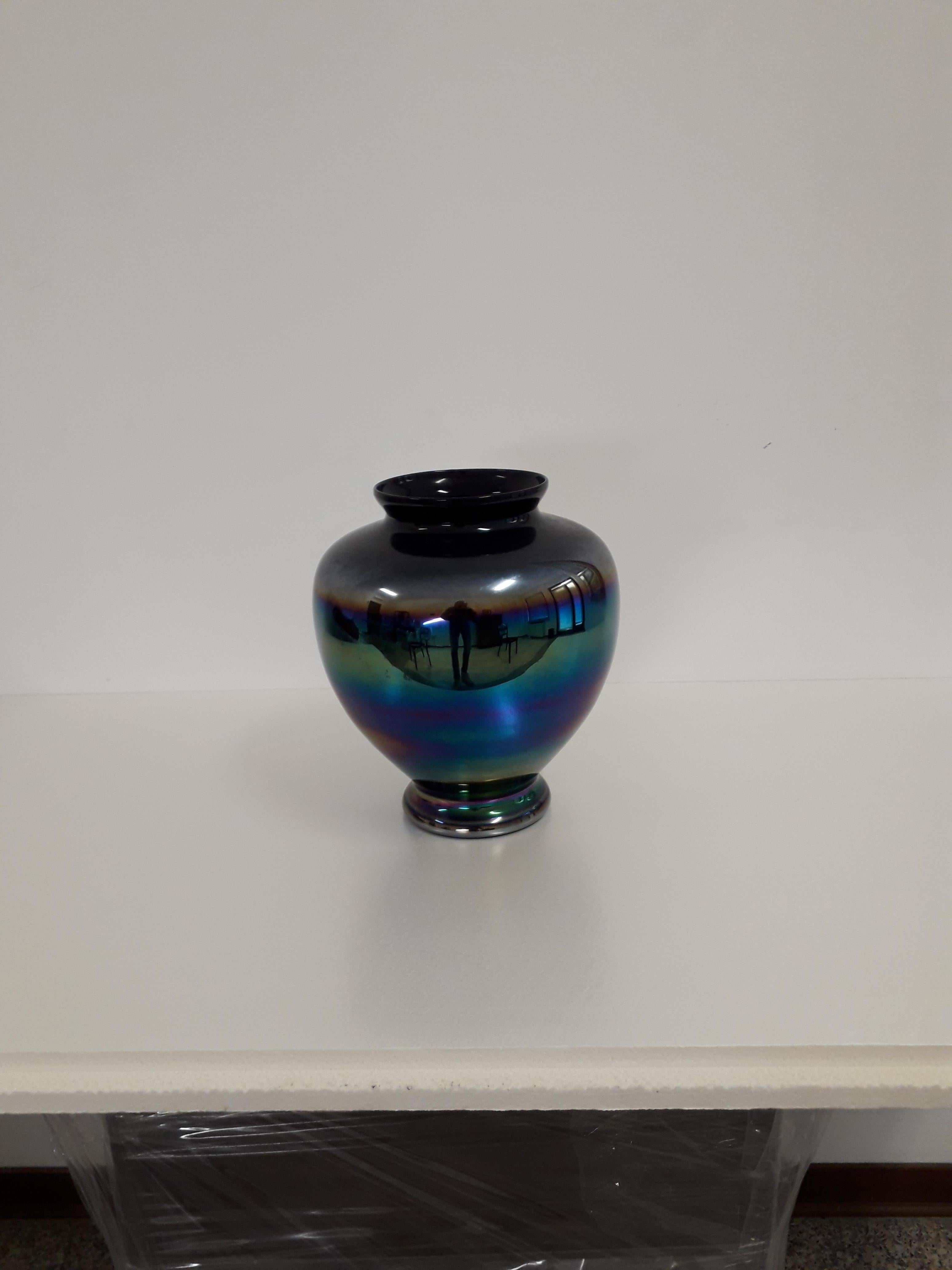 Grande Vaso in vetro di Murano iridescente von Sergio Asti Eosina, Anni 70, Grande Vaso 2
