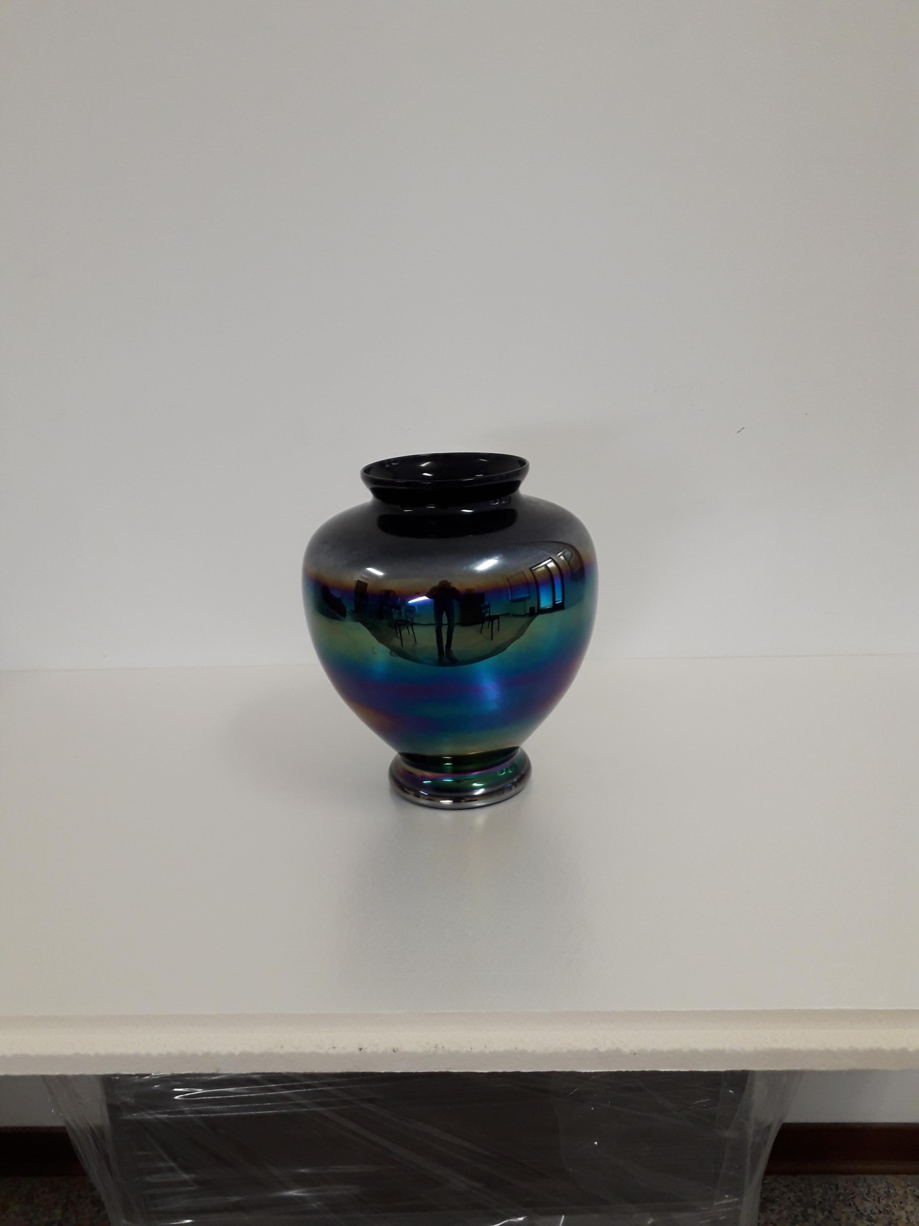 Grande Vaso in vetro di Murano iridescente di Sergio Asti Eosina, anni '70 en venta 2