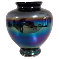 Vintage Large iridescent Murano glass vase by Sergio Asti Eosina, 1970s