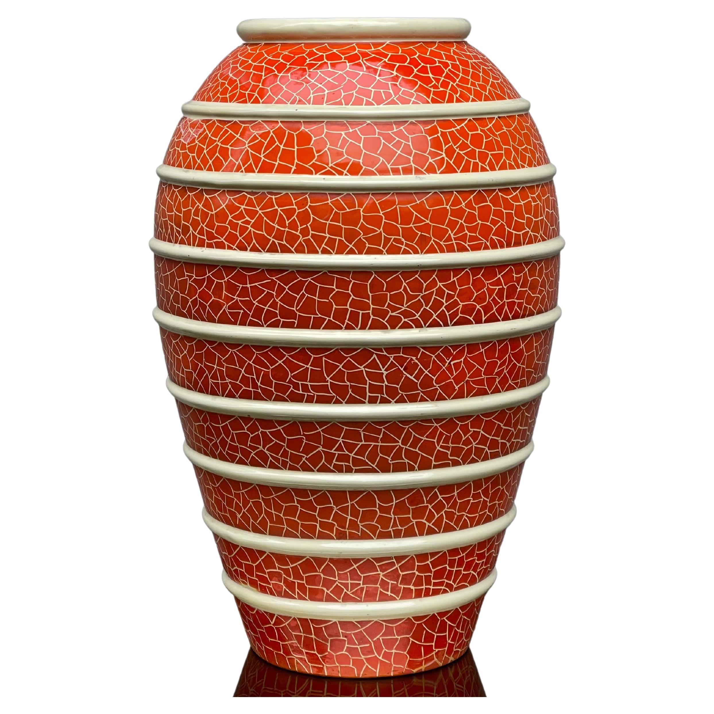 Grande vaso porta ombrelli en céramique manifattura de ruta - deruta  en vente