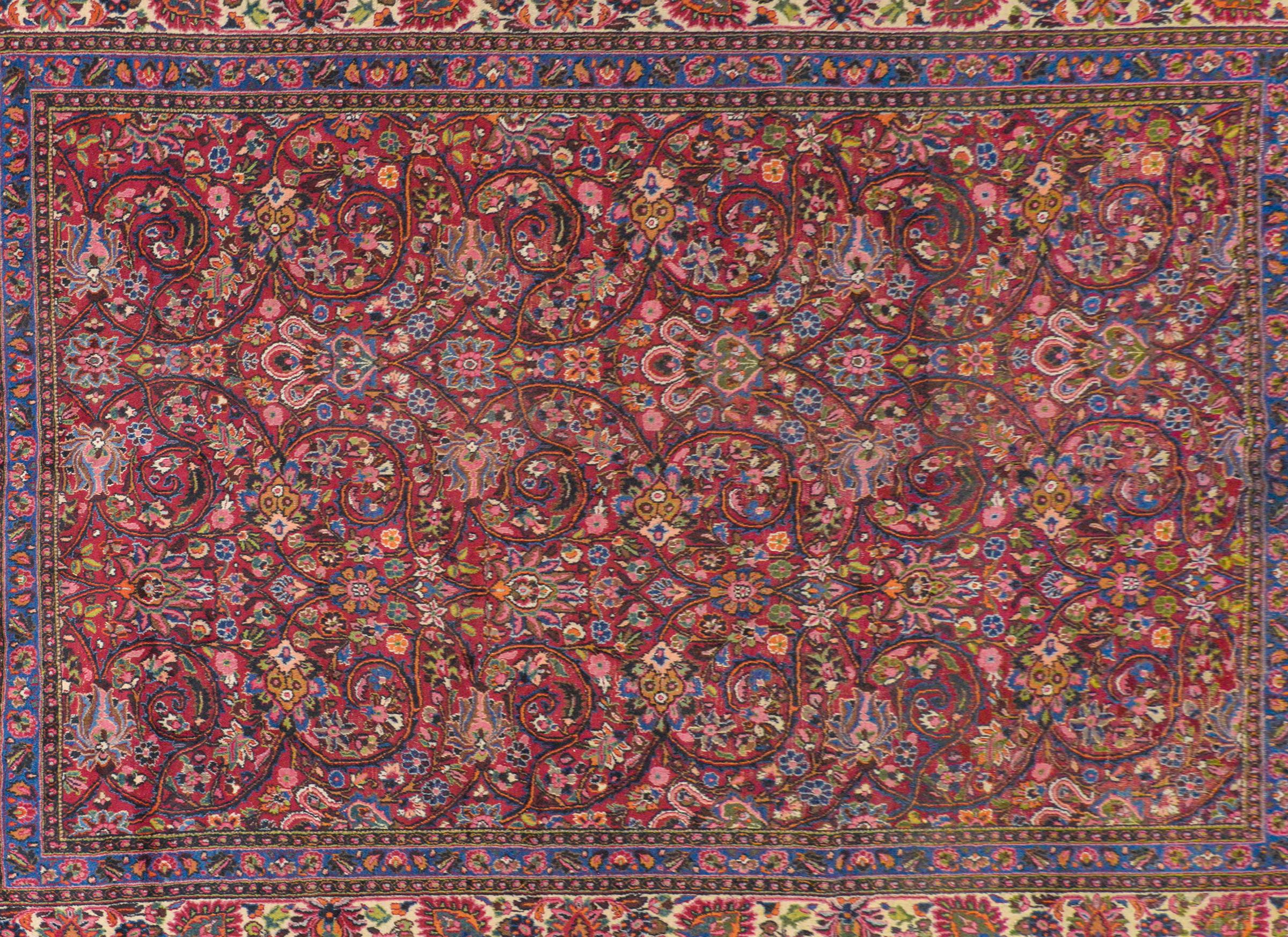 Tabriz Grande Vintage Mashad Rug For Sale