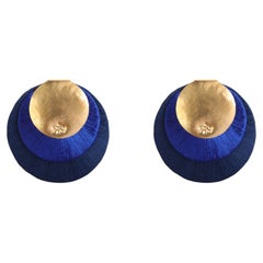 Grande Yoko Earrings in Silk & 24k Vermeil Gold by Katerina Makriyianni