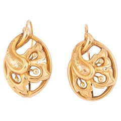 Grandes boucles d'oreilles Napoléon III en or