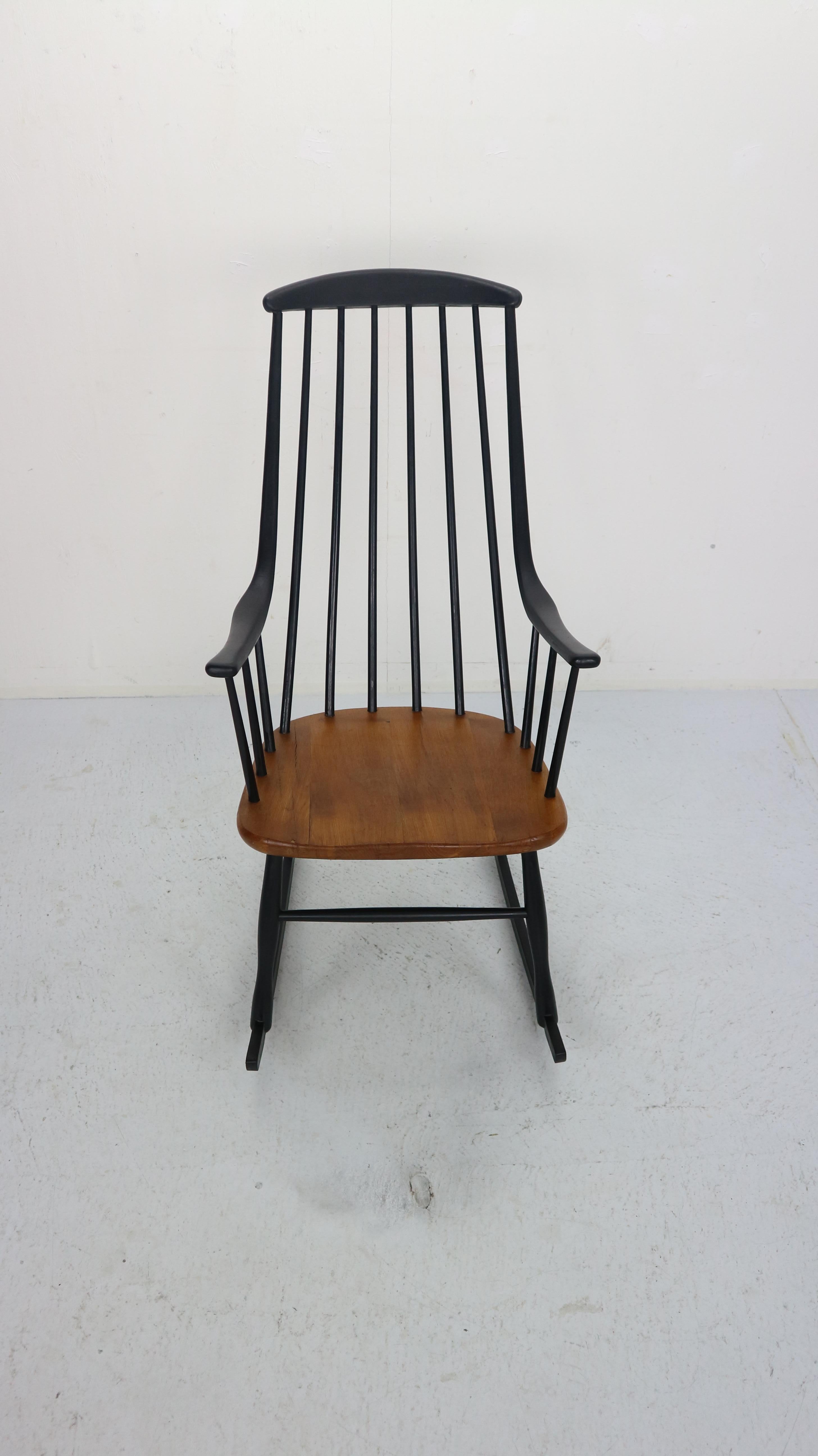 Swedish ‘Grandessa’ Wooden Rocking Chair by Lena Larsson For Nesto, 1960s