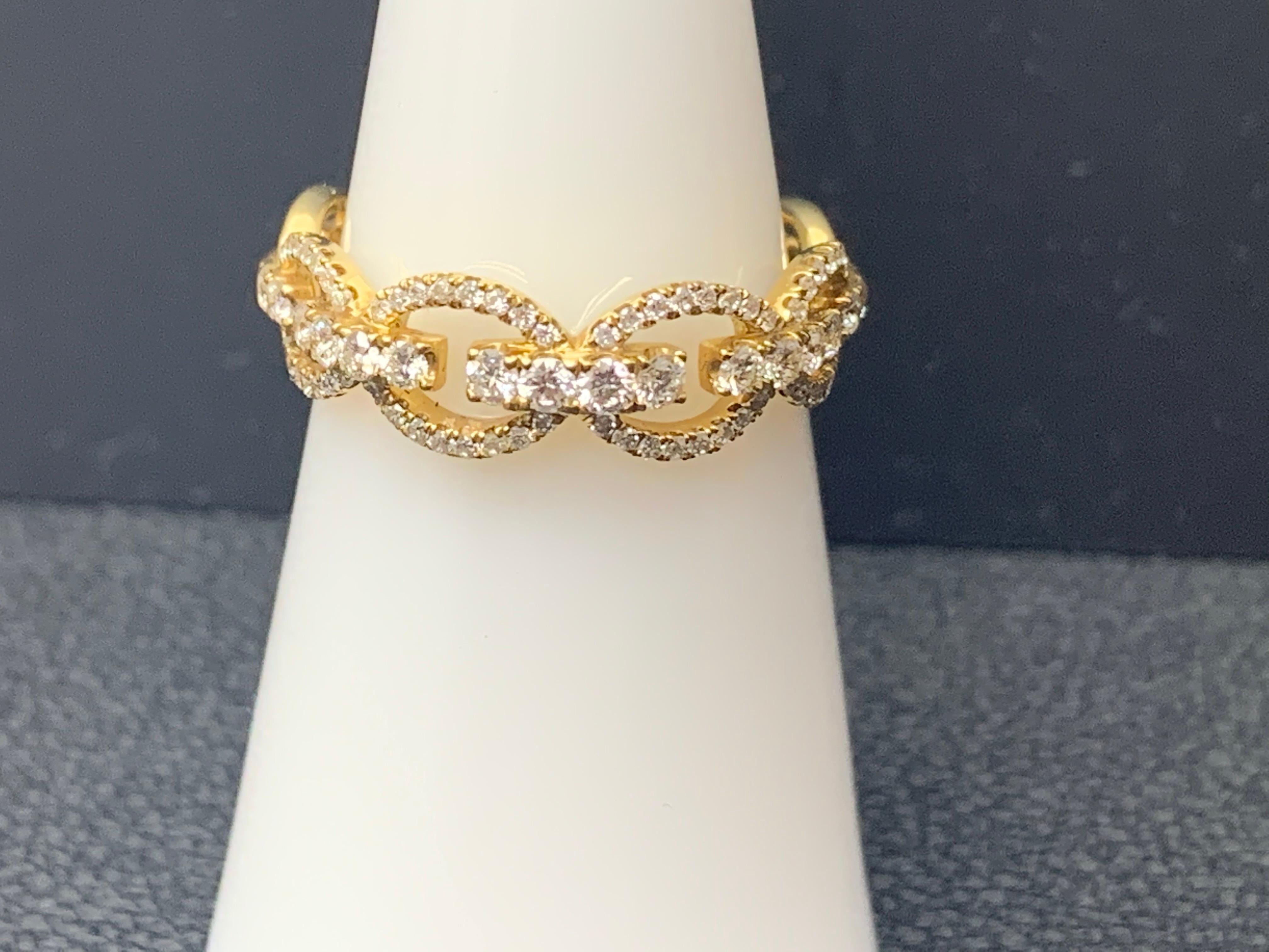 0.51 Carat Round Diamond 18K Yellow Gold Fashion Ring For Sale 2