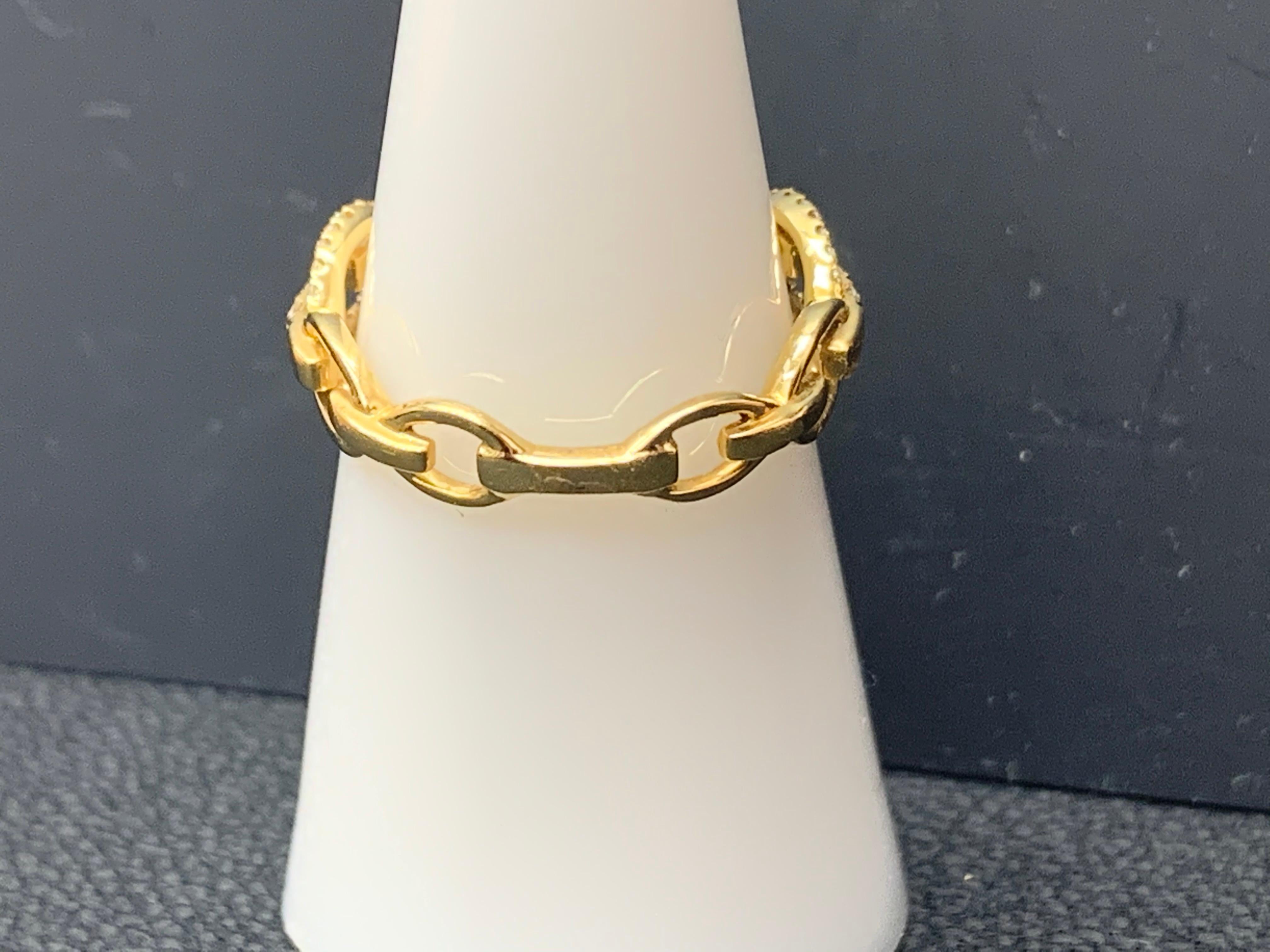 0.51 Carat Round Diamond 18K Yellow Gold Fashion Ring For Sale 3