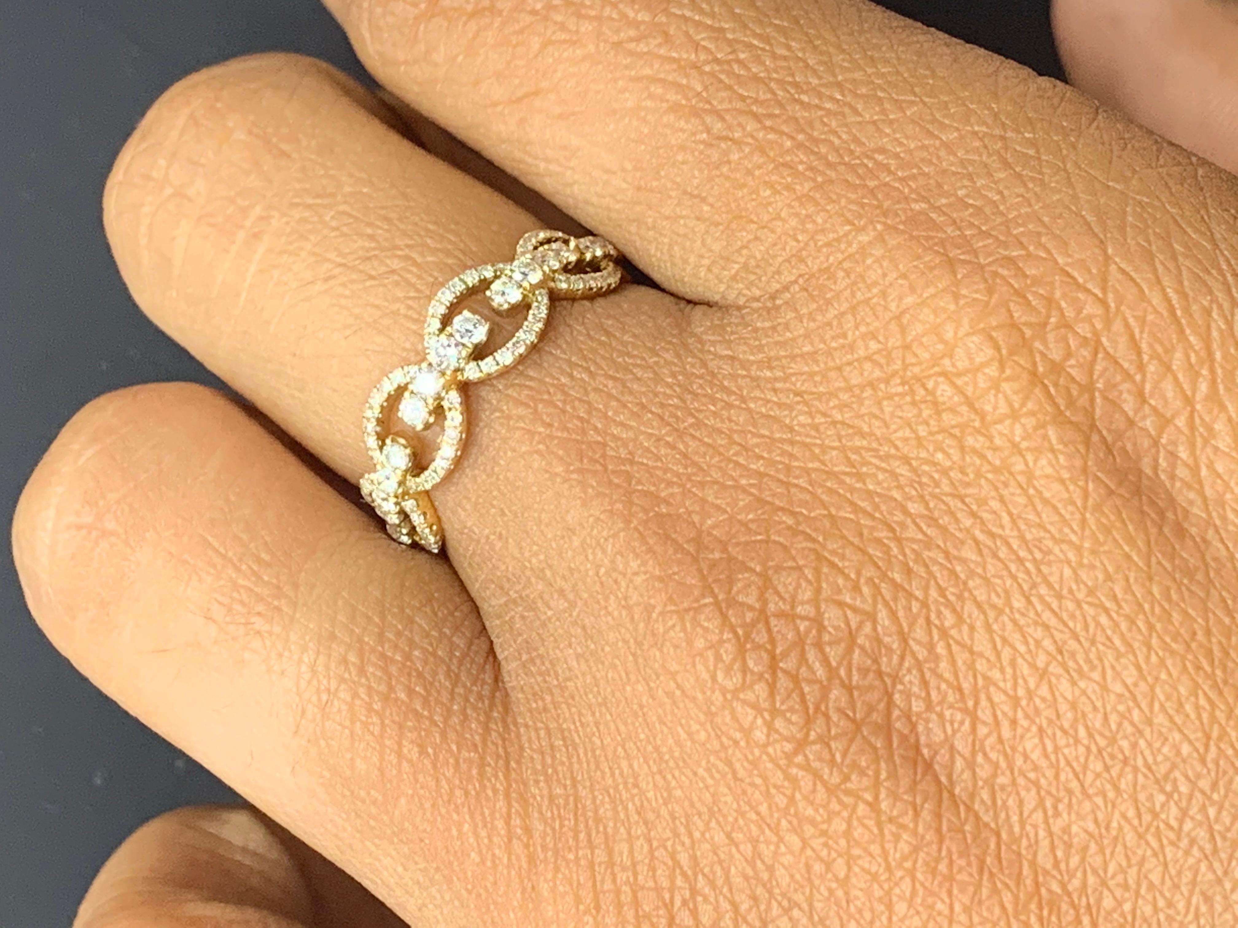 0.51 Carat Round Diamond 18K Yellow Gold Fashion Ring For Sale 4