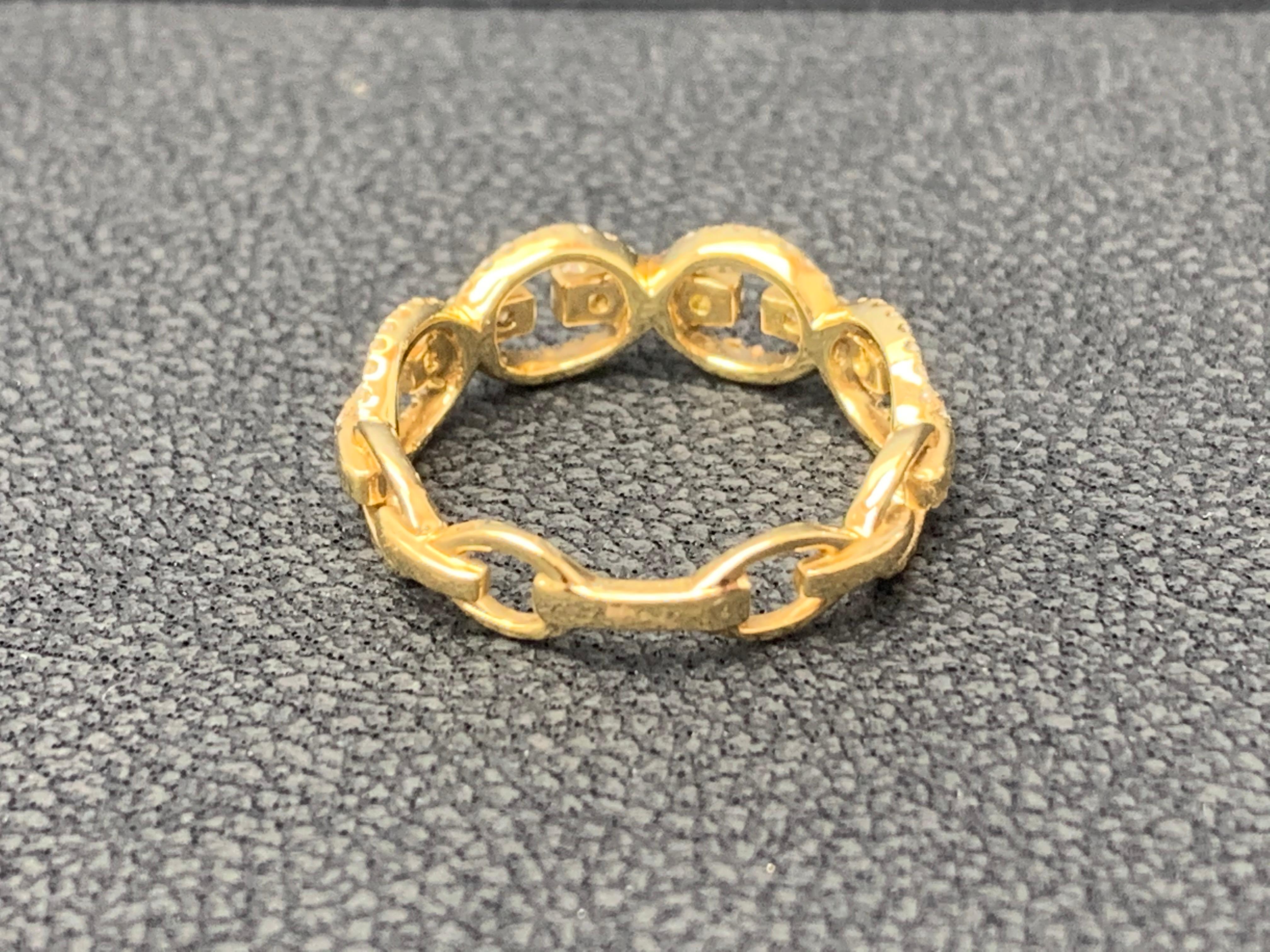 Women's 0.51 Carat Round Diamond 18K Yellow Gold Fashion Ring For Sale