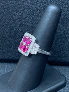 Grandeur 1.00 Carat Ruby and Diamond Fashion Ring in 18K White Gold