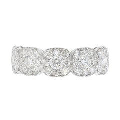 Grandeur 1.12 Carat Five Stone Round Diamond 18K White Gold Wedding Band