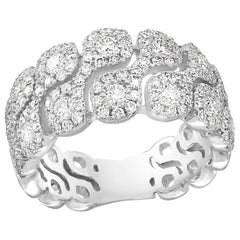 Anillo de eternidad de oro blanco de 18 quilates con un diamante redondo de 1,24 quilates