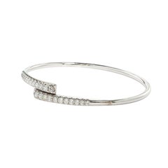 Grandeur 1.32 Carats Round Cut Diamond 18K White Gold Bangle