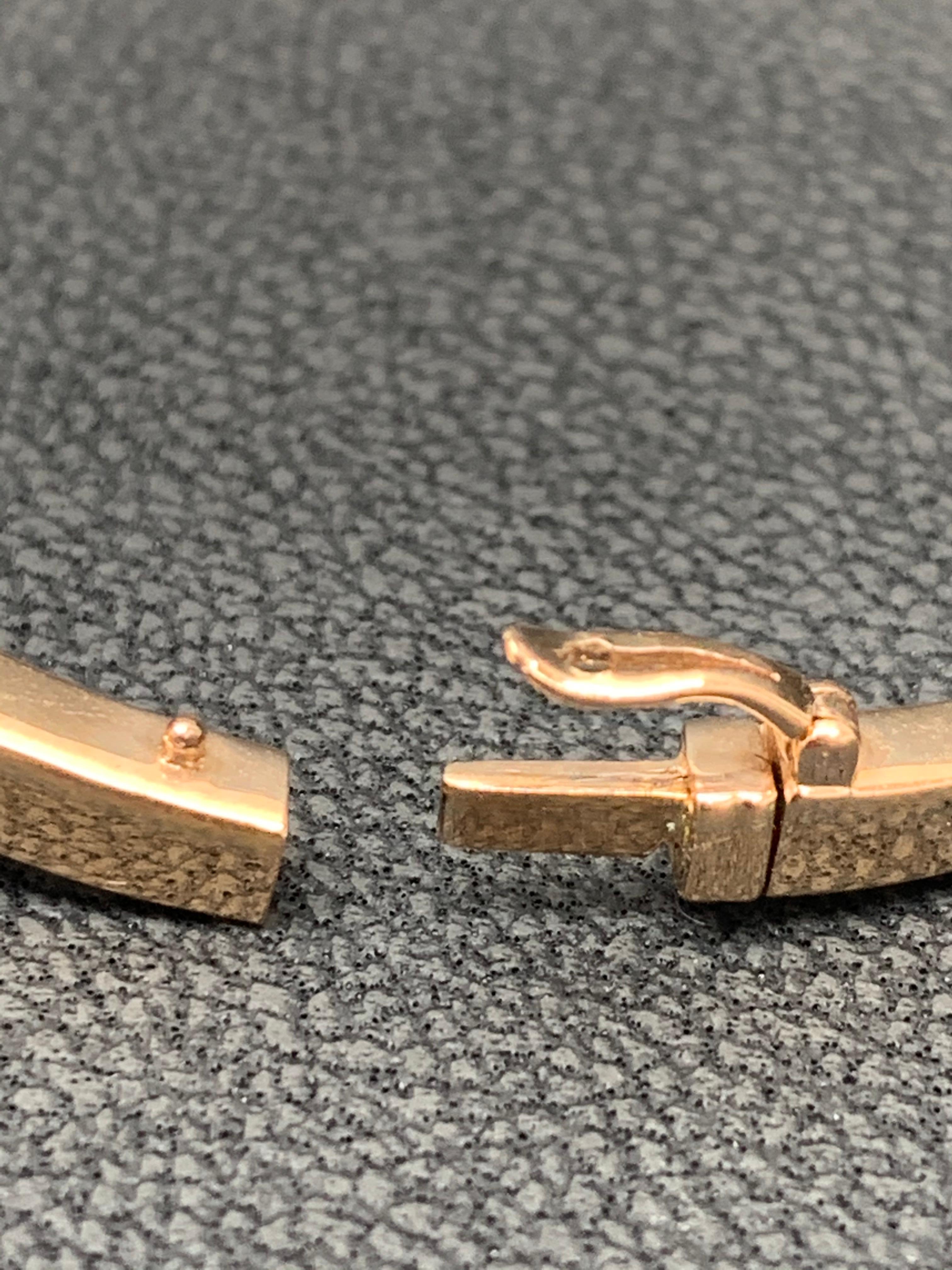 Grandeur 1.36 Carat Diamond Rose Gold 14K Bangle For Sale 1