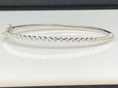 Bracelet en or blanc 14 carats, diamant rond taillé en brillant de 1,75 carat
