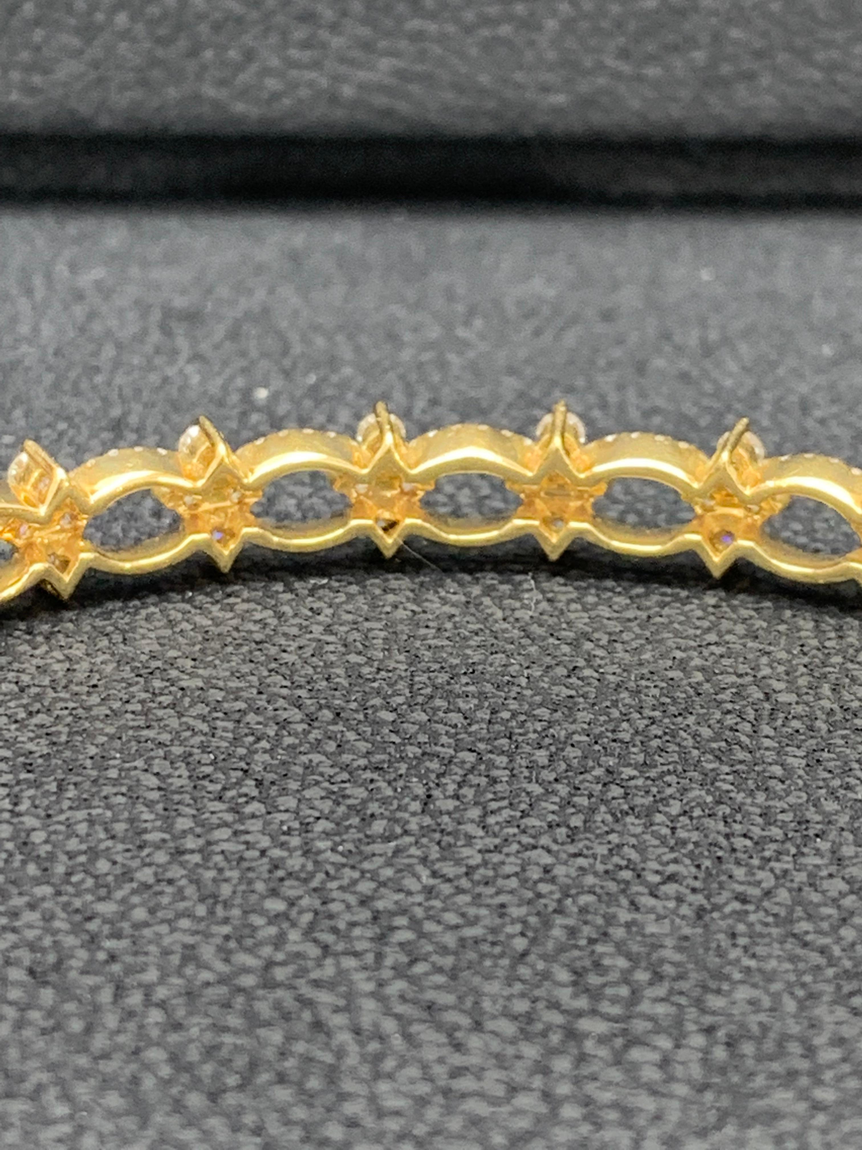 Bracelet Fashion en or jaune 18 carats et diamant de 2,00 carats en vente 4
