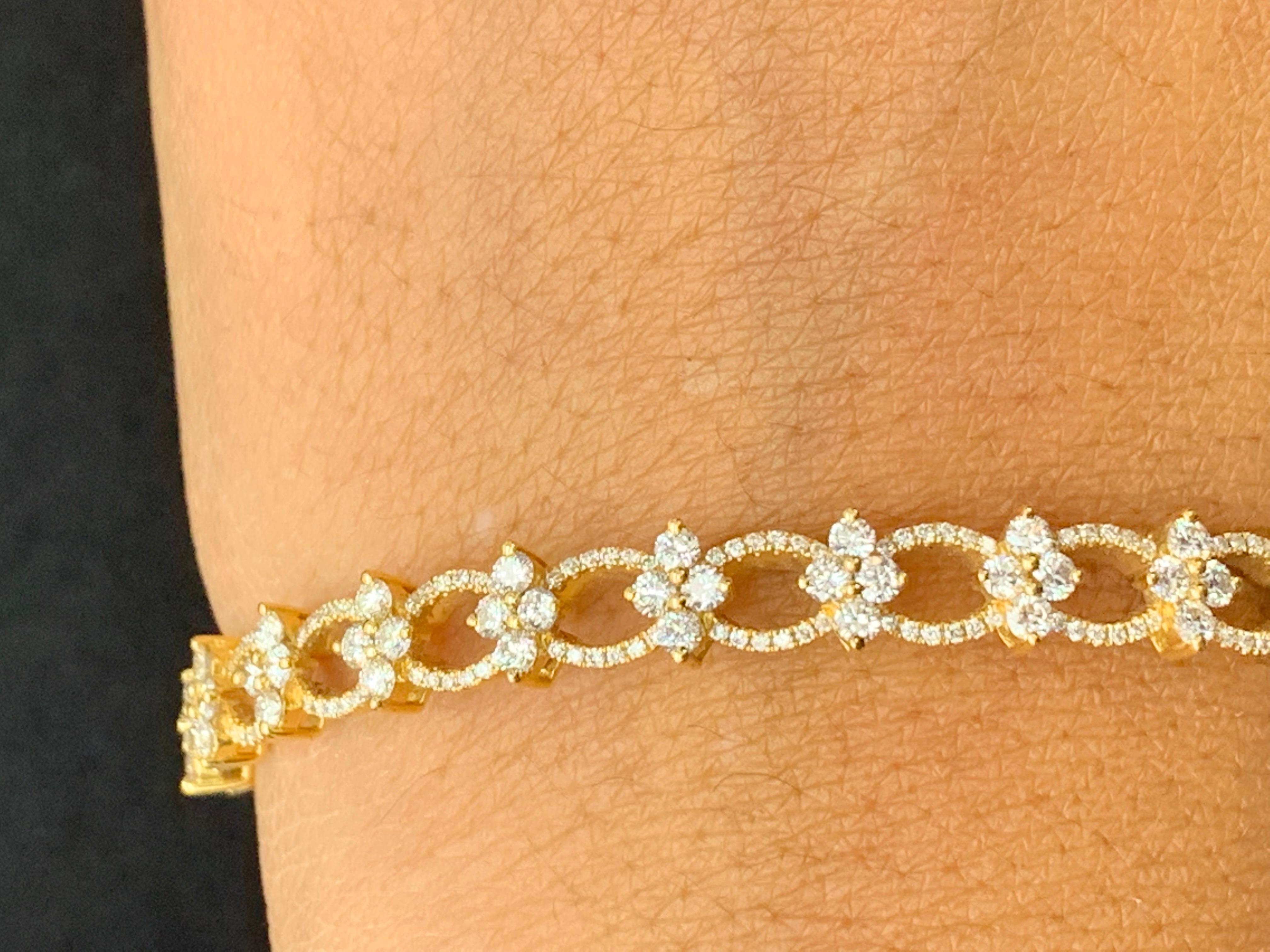 Bracelet Fashion en or jaune 18 carats et diamant de 2,00 carats en vente 5