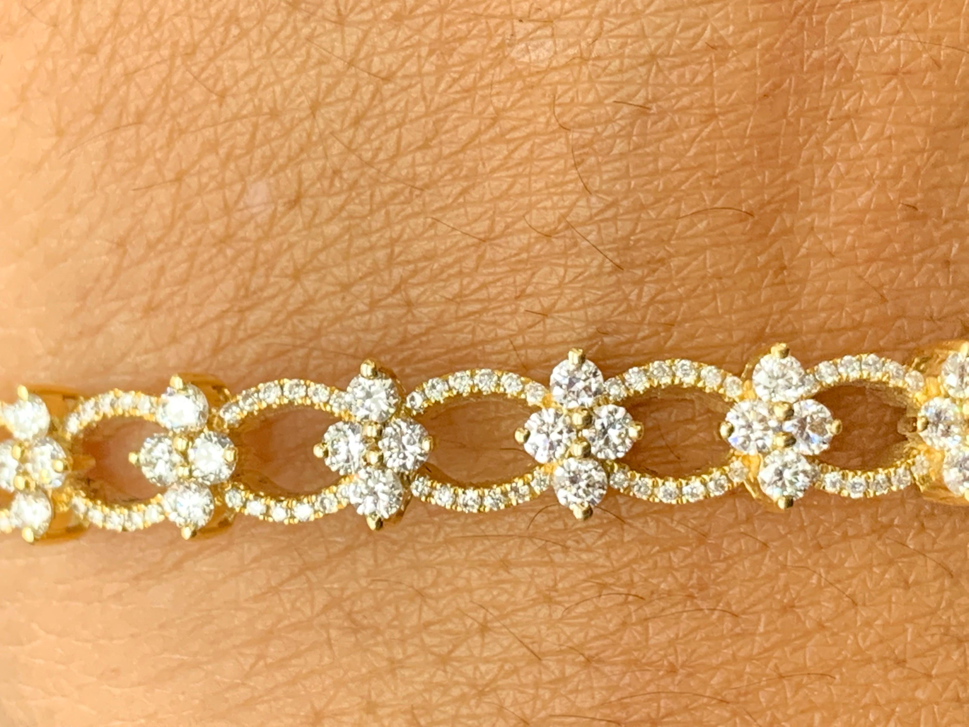 Bracelet Fashion en or jaune 18 carats et diamant de 2,00 carats en vente 9