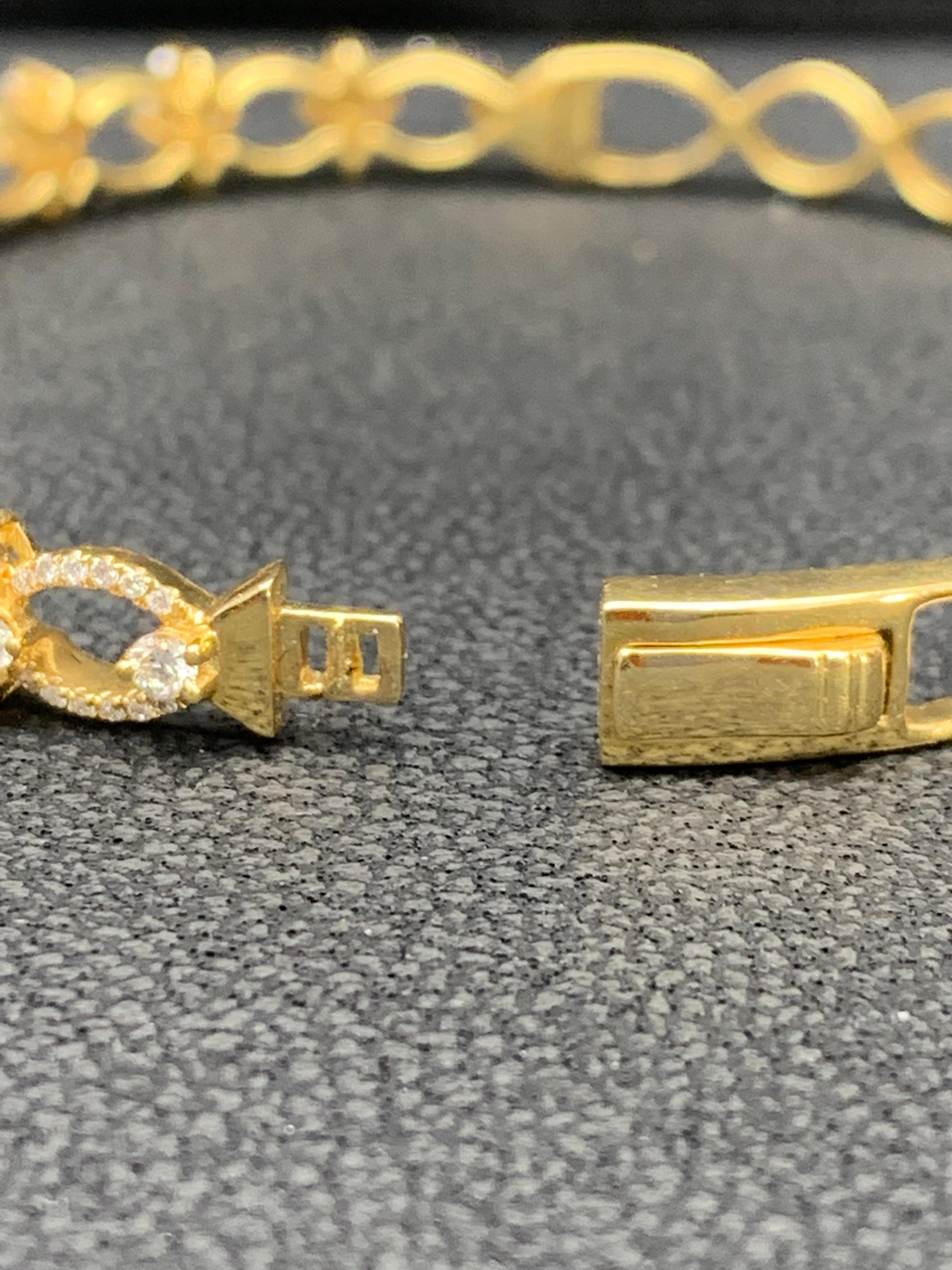 Bracelet Fashion en or jaune 18 carats et diamant de 2,00 carats en vente 3
