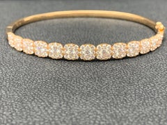 Grandeur 2,49 Karat runder Grandeur-Diamant-Armreif aus 18 Karat Roségold