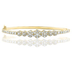 Grandeur 2.54 Carat Brilliant Cut Diamond Bangle in 14K Yellow Gold