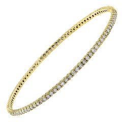 Grandeur, 3.01 Carat Round Diamond Bangle Bracelet in 18K Yellow Gold
