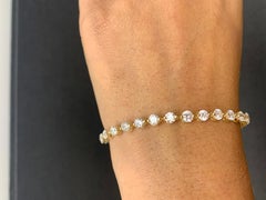 7.01 Carat Brilliant Cut Diamond Bracelet in 14k Yellow Gold
