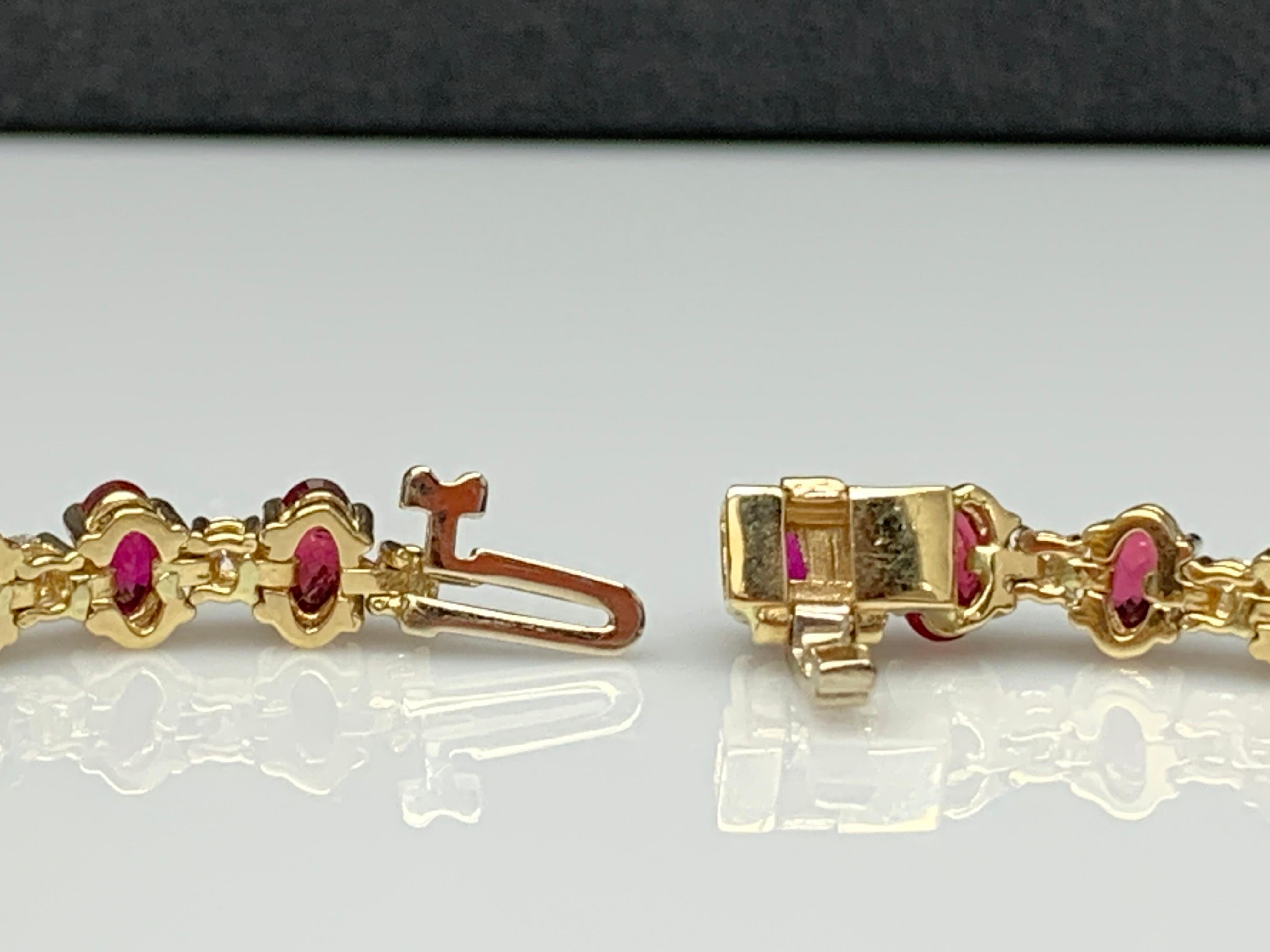 Grande Grandeur Armband aus 14k Gelbgold mit 9,27 Karat Rubin im Ovalschliff und Diamanten im Angebot 4