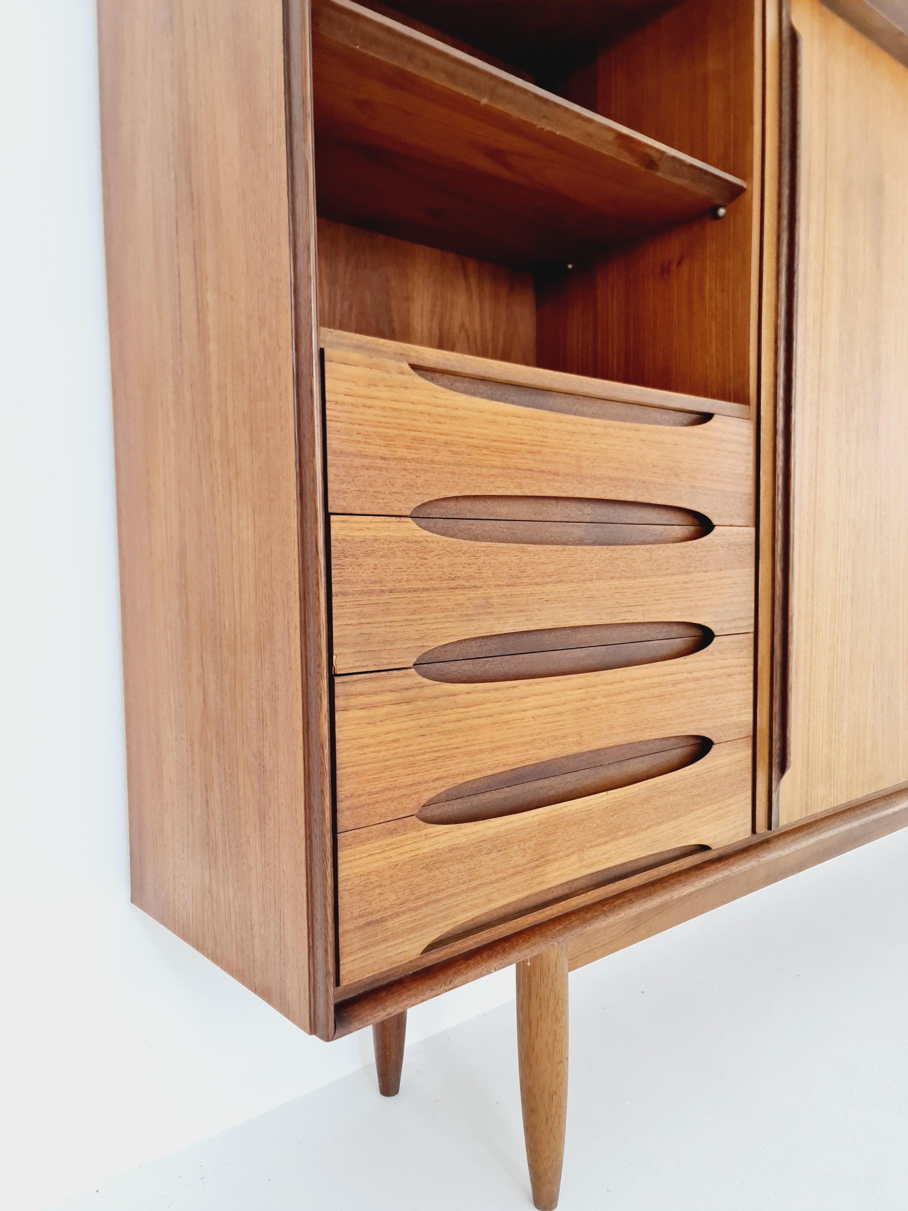 Teak Grandeur Mid-Century German vintage Sideboard by Ernst Dieter Hilker for Omnia For Sale