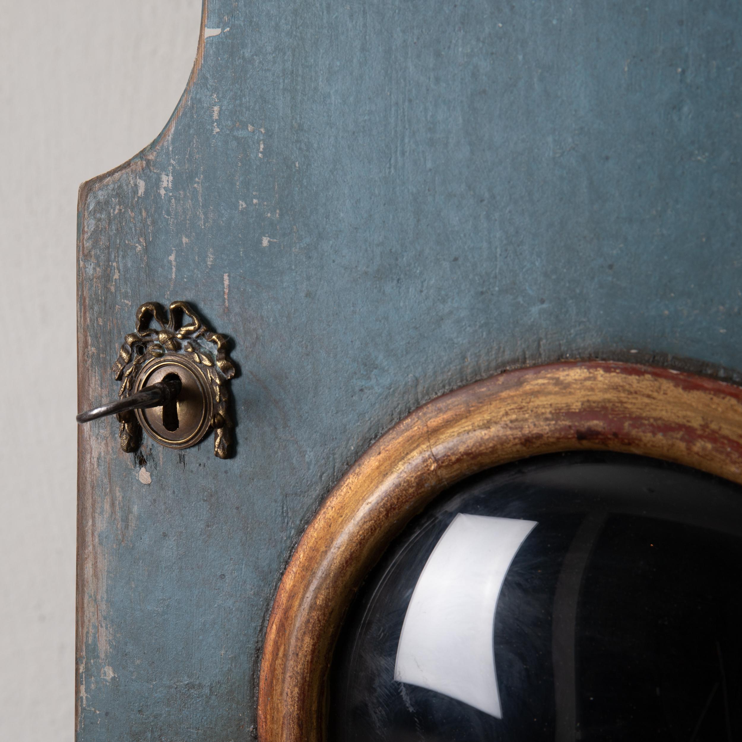 Grandfather Clock Swedish Neoclassical Blue Gold Sweden In Good Condition In New York, NY