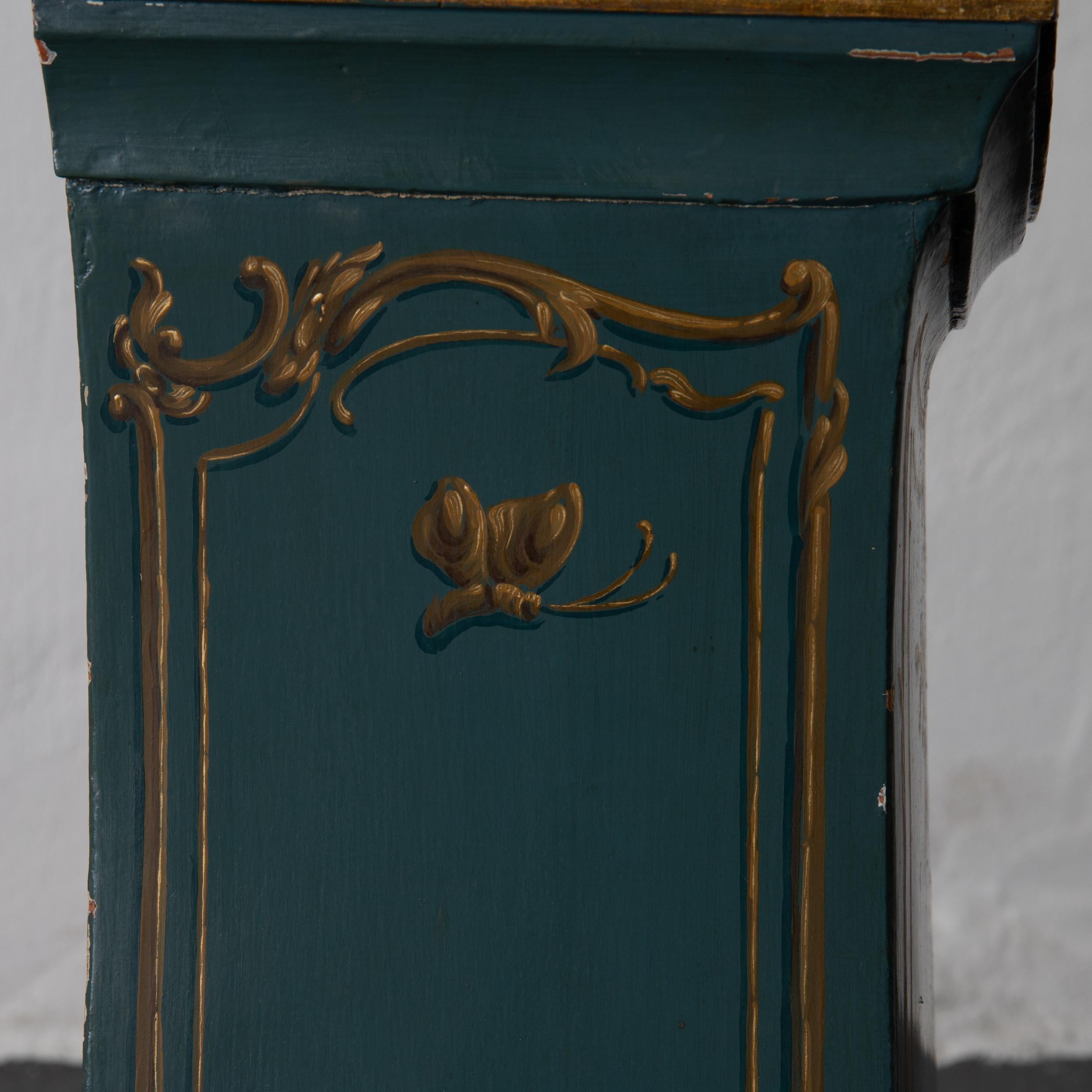blue grandfather clock