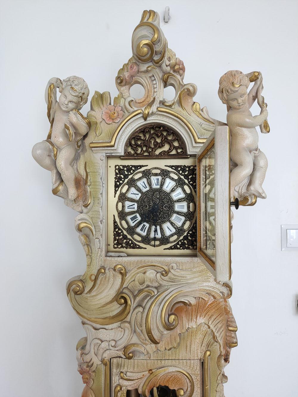 20th Century Grandfather Clock Venetian Rococo Style For Sale