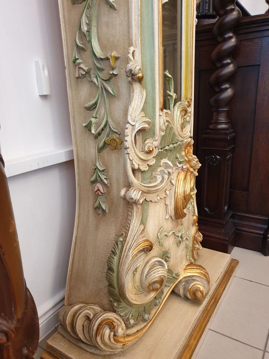 Polychromed Grandfather Clock Venetian Rococo Style