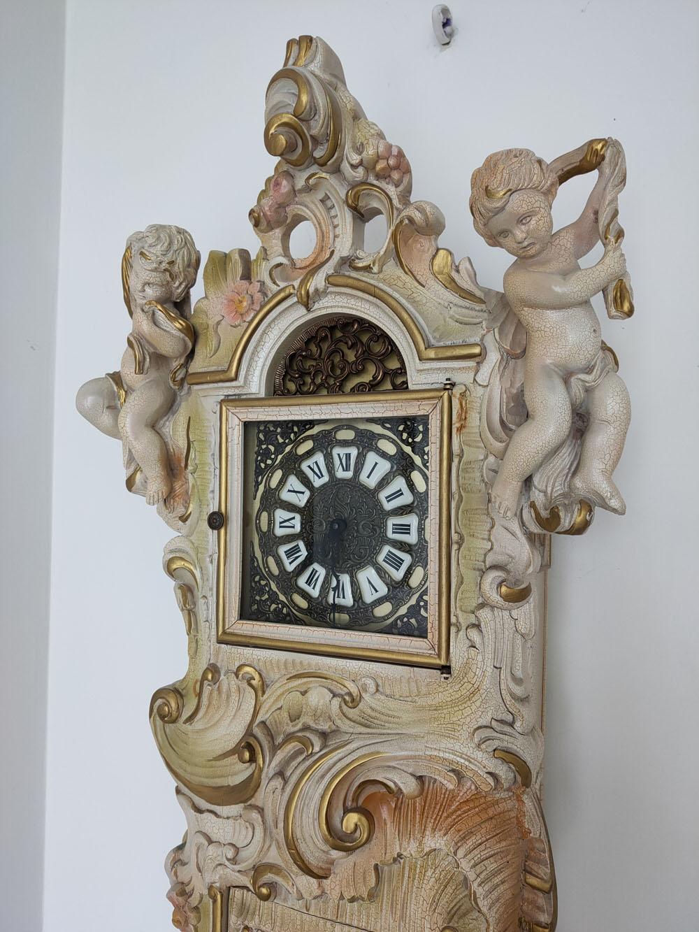 20th Century Grandfather Clock Venetian Rococo Style For Sale